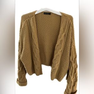 Oversized Super Soft Cable Knit Cardigan Yellow